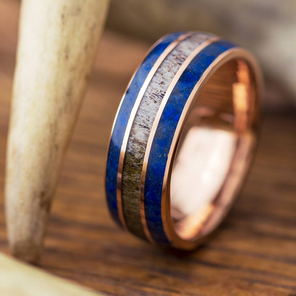 Antler and Lapis Lazuli Ring