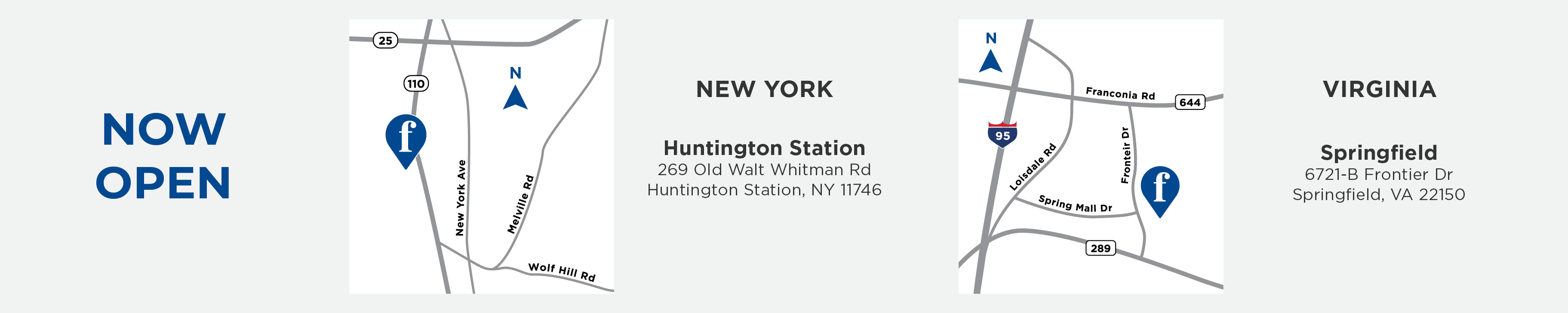 Maps indicating a location that is now open.