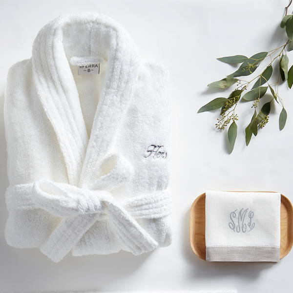 Sferra Aura Bath Towels - White / AlmondBath Towel - 30X60