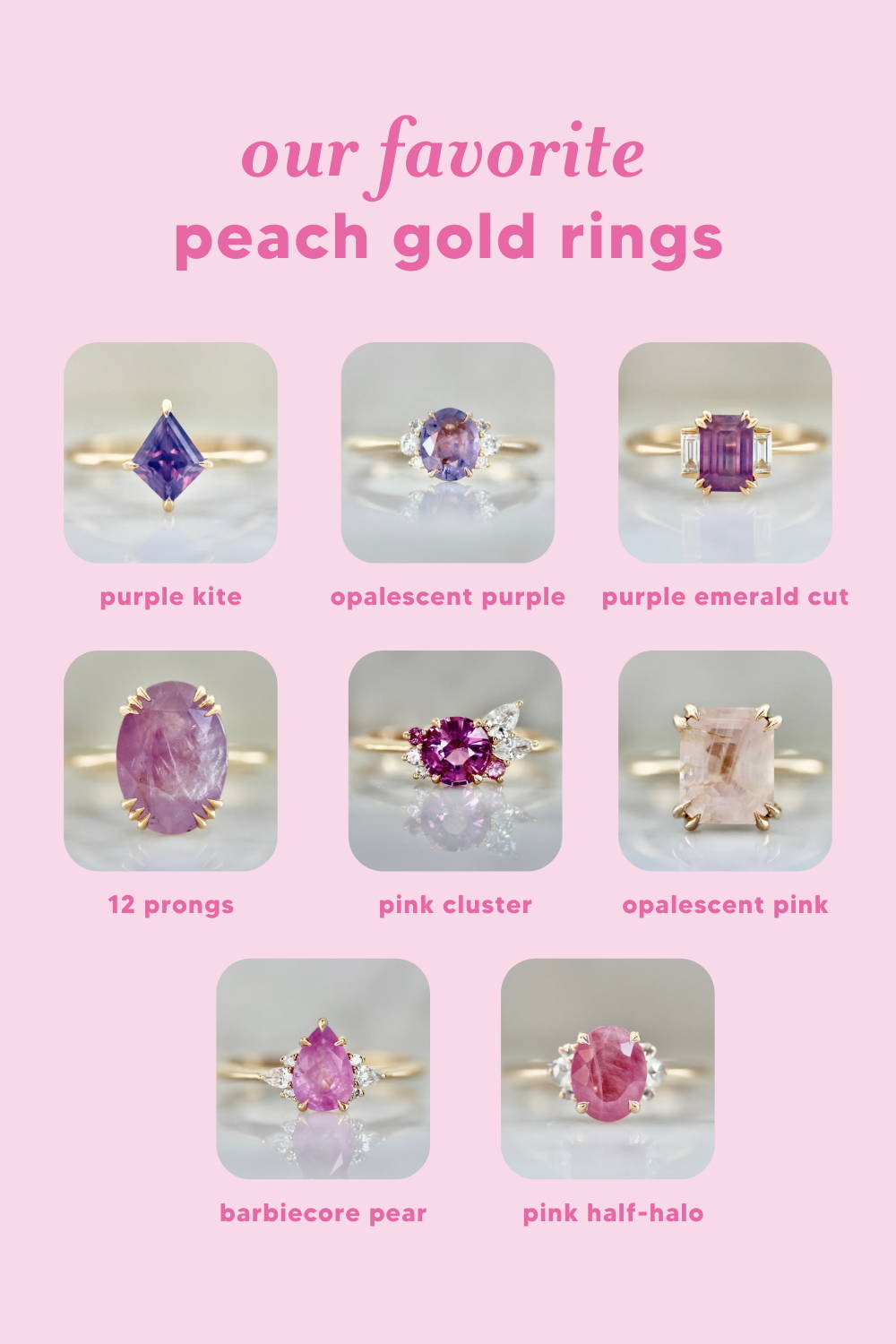 peach gold rings