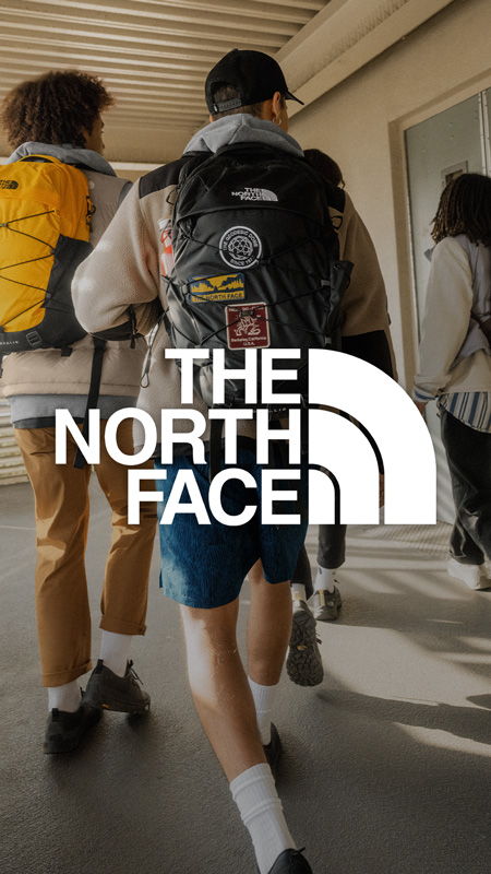 Three people walking with backpacks, featuring 