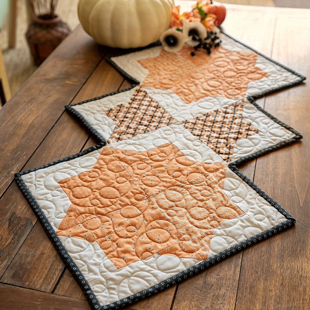 Fall Decorations DIY Double Square Star runner by Missouri Star