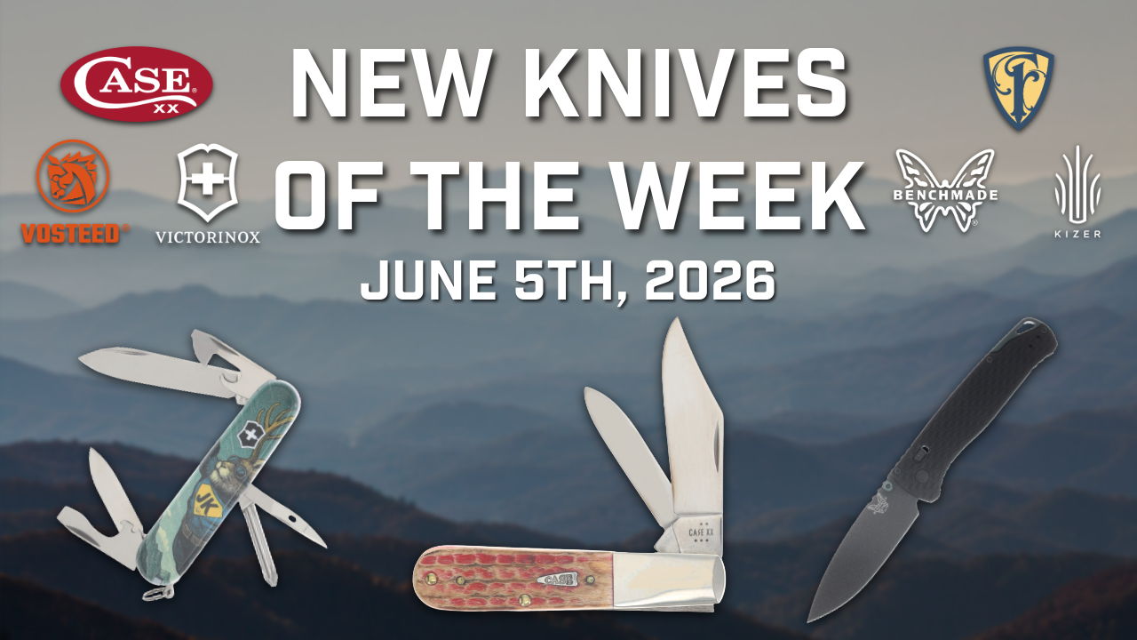 New knives of the week, June 5th, 2026, with various knife designs.