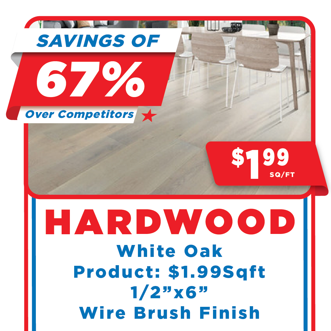 White oak hardwood labor day savings