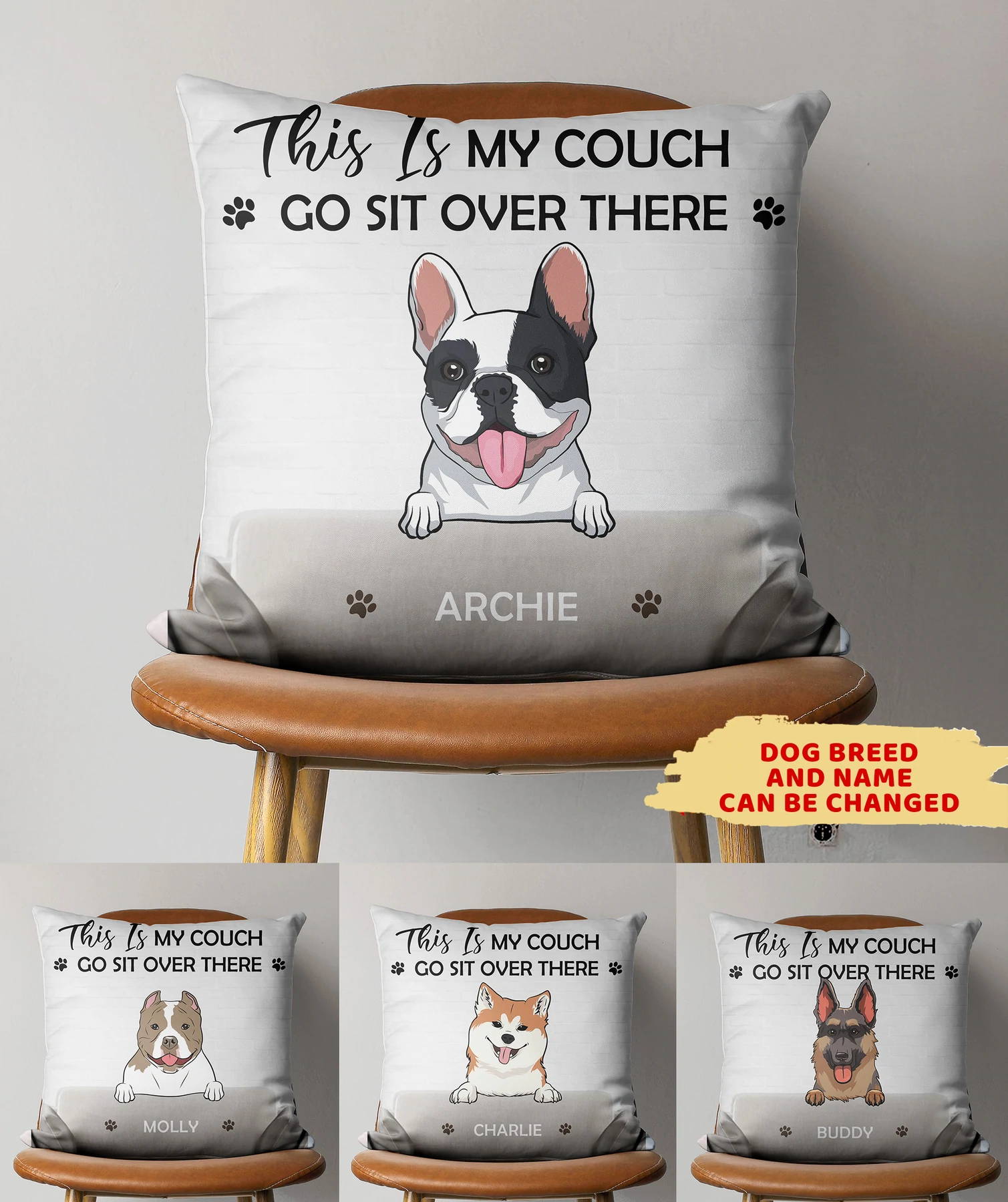 THIS IS MY COUCH - PERSONALIZED CUSTOM LINEN PILLOW