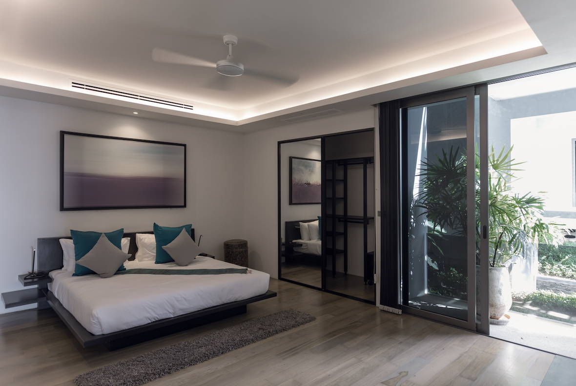 Bedroom cove lighting example with LED strip lights