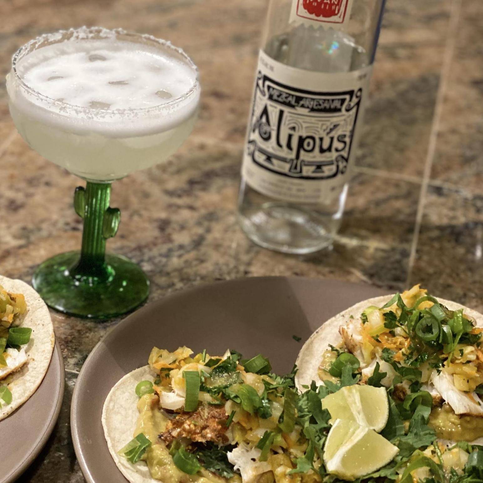 Mezcal margarita with tacos