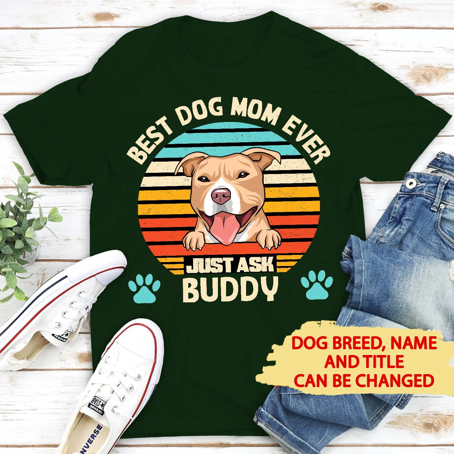 BEST DOG DAD/MOM EVER - PERSONALIZED CUSTOM UNISEX T-SHIRT