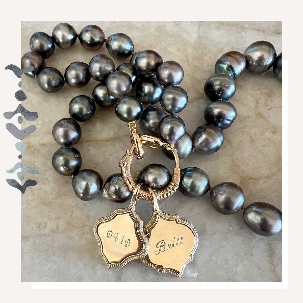 Tahitian Pearls with Gold Charms