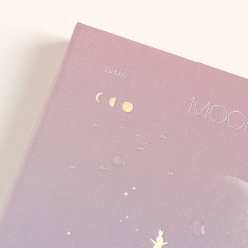 Matte coated cover - Moon special undated weekly diary journal