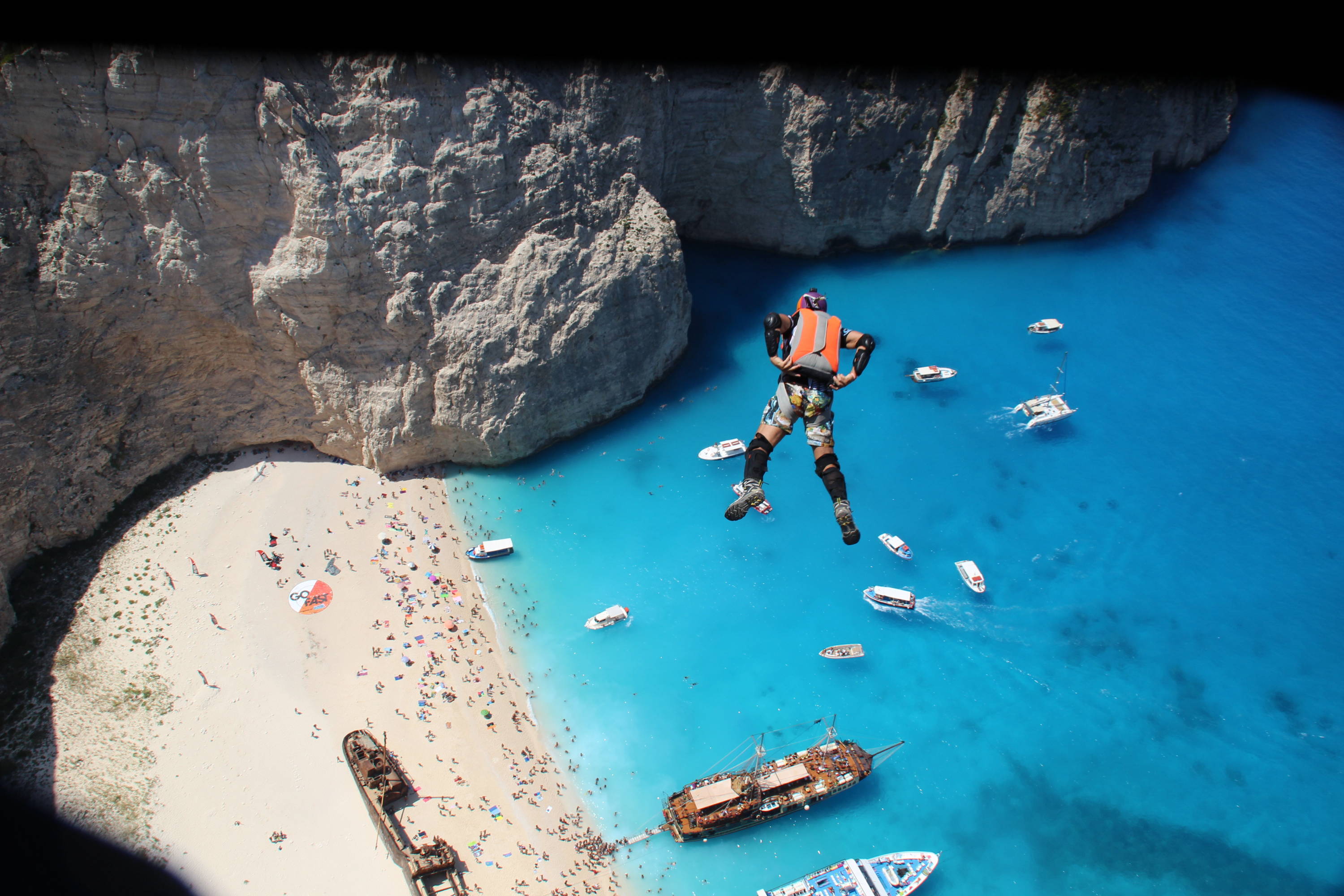 base jumper at the Apollo games in Greece