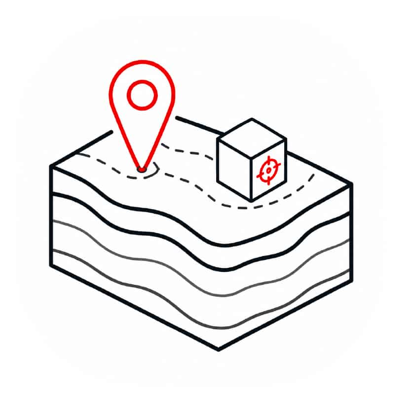 Mining exploration and construction surveying icon