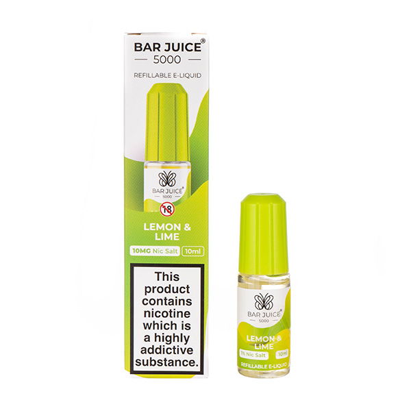 A picture of Lemon and Lime Nic Salt E-Liquid by Bar Juice 5000.