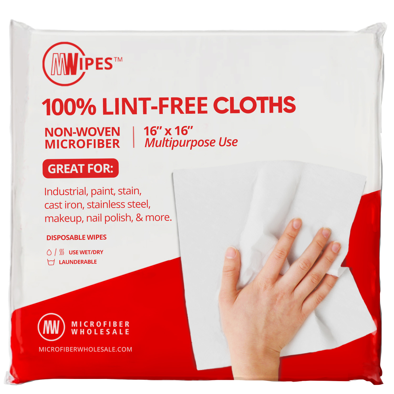 100% lint-free cloths for industrial and multipurpose use.