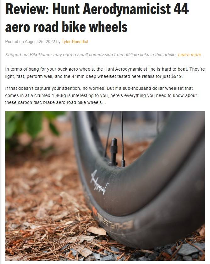 BikeRumour review of Hunt Bike Wheels