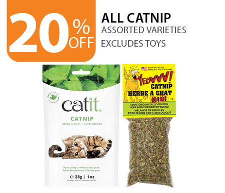 20% off All catnip. Excludes toys