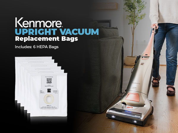 Kenmore upright vacuum replacement bags with included HEPA bags.
