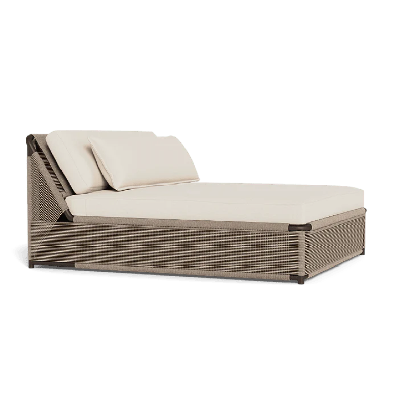A daybed that features a sun-soaked Mediterranean lifestyle and has a generous plush cushions.