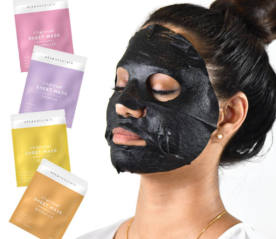 woman wearing sheet mask