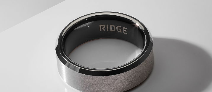 A sleek silver ring with 