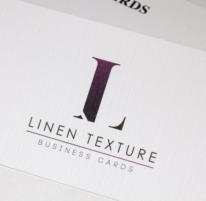 Linen business cards printed on linen texture card stock