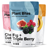 Bags of plant bites, Whole food plant-based energy for athletes and go-getters.