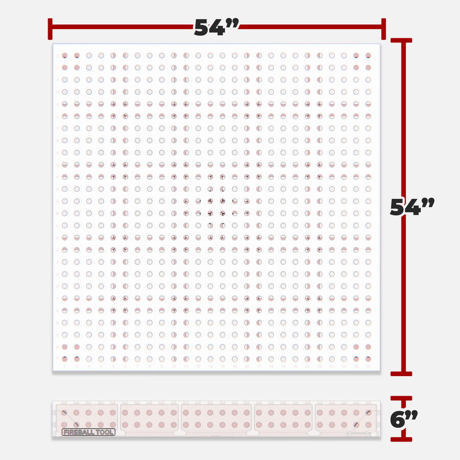 Grid pattern board with dimensions 54