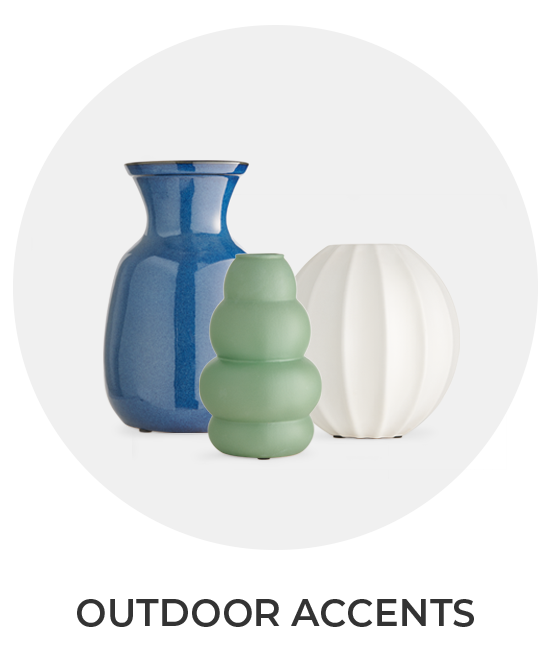 Three decorative vases in various shapes and colors.