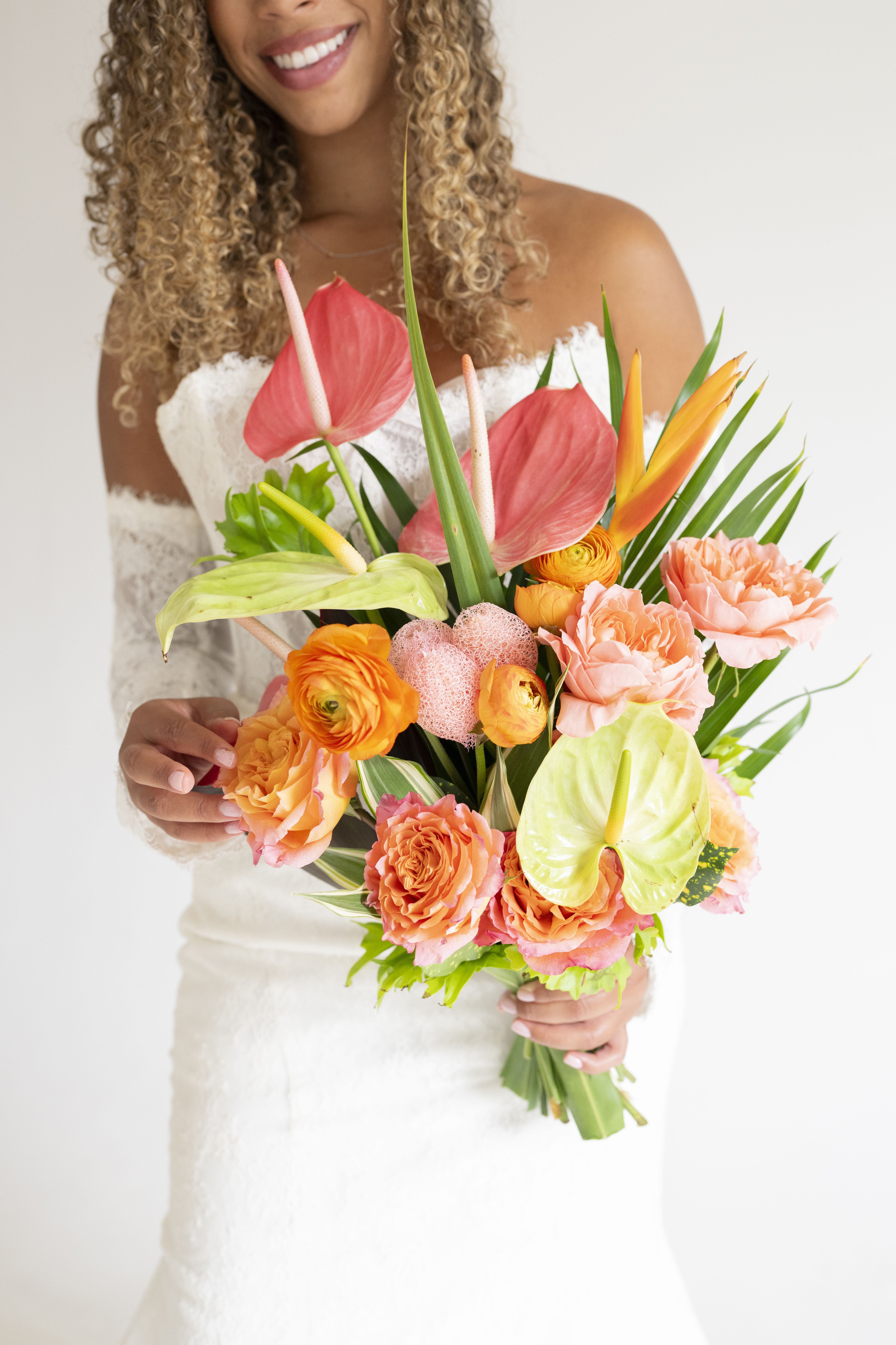 tropical sunset bridal bouquet