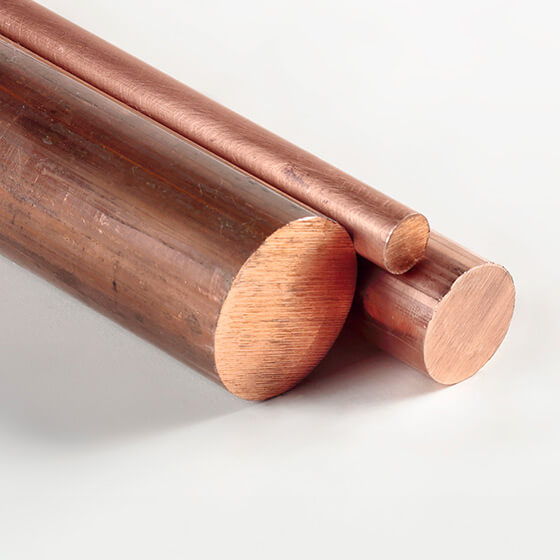 Stacked copper round bars