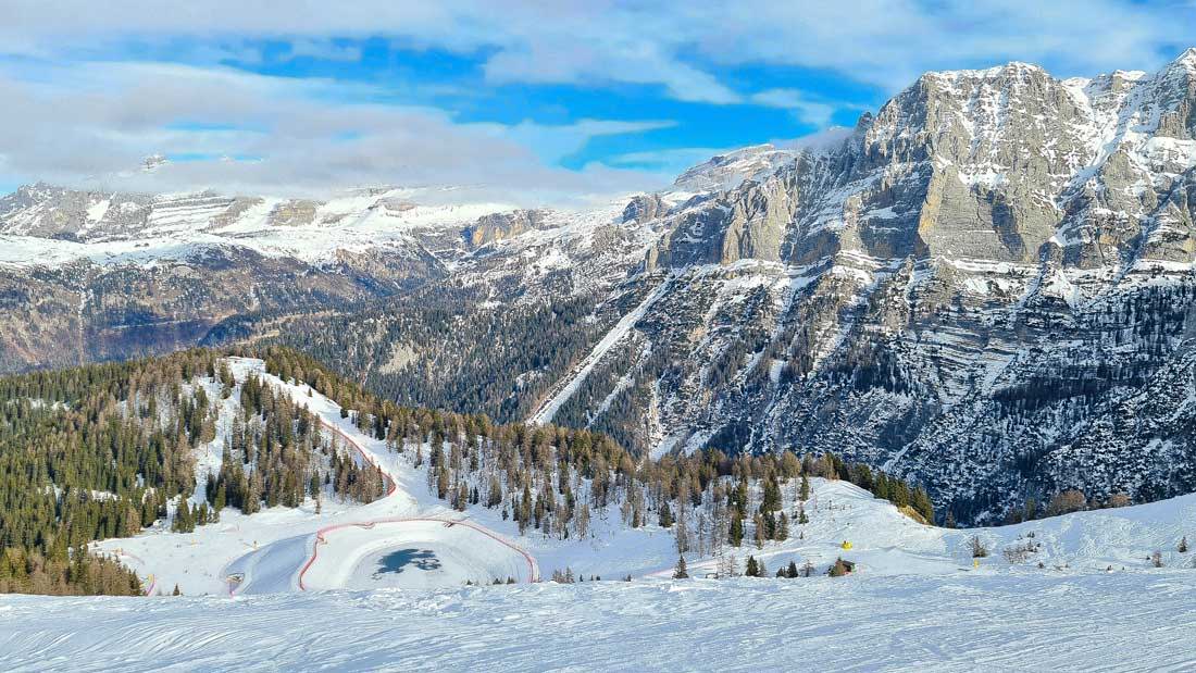 Ski fields at Pinzolo, Italy