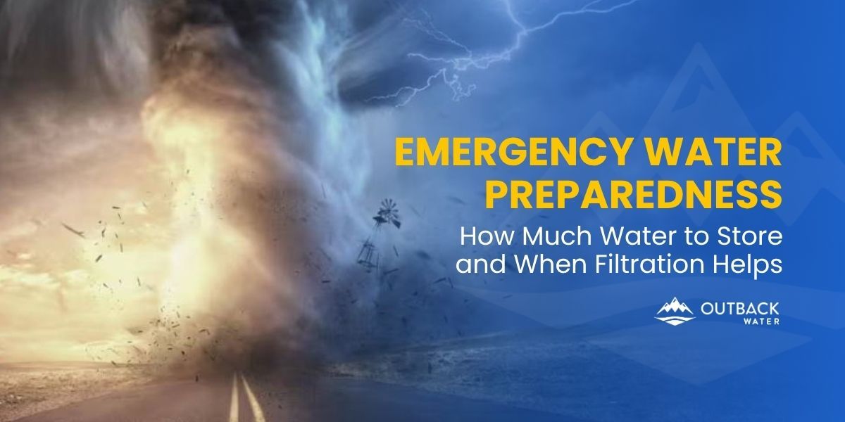 Emergency water preparedness tips and storage information.