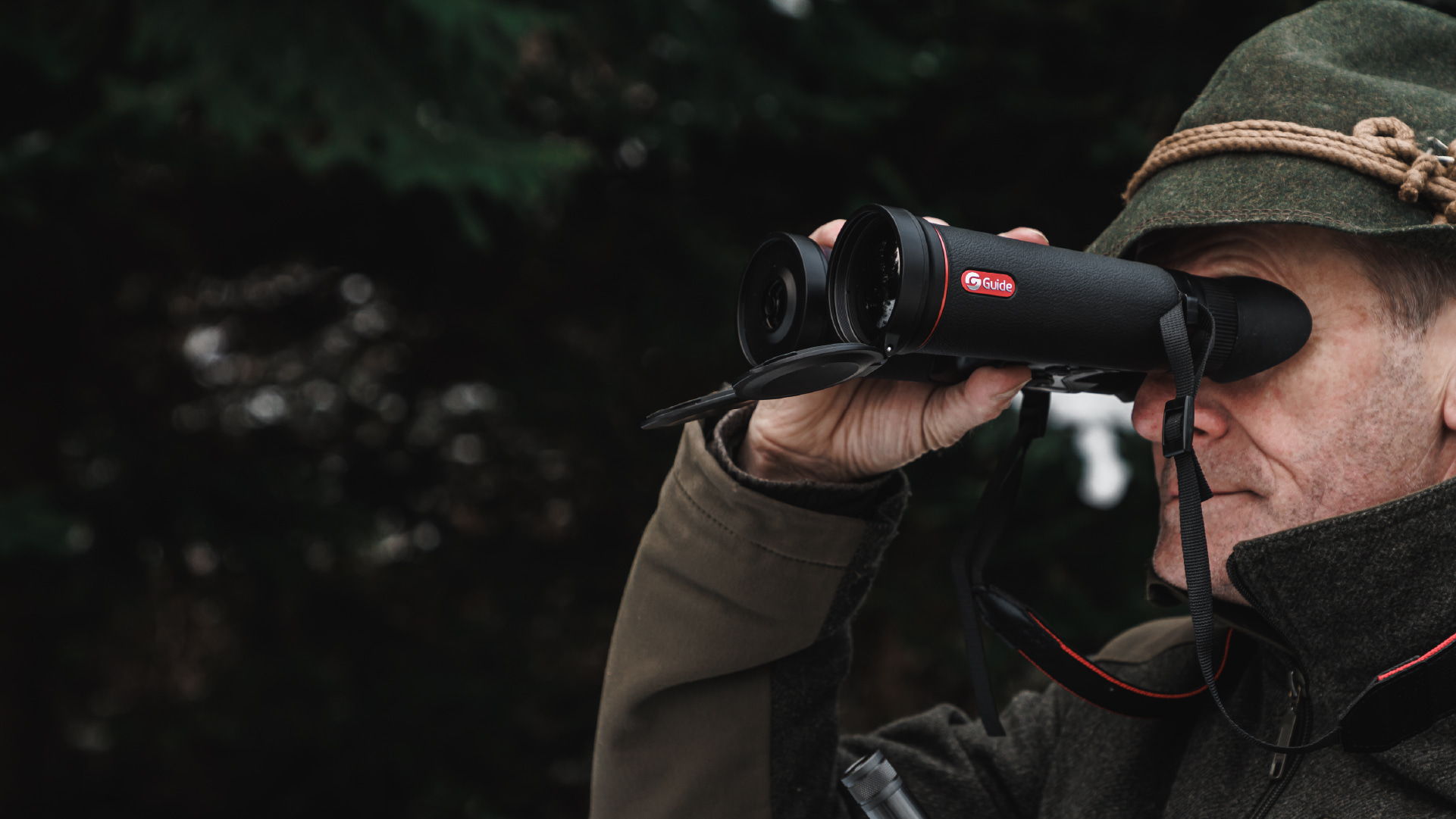 Guide TN650LS thermal imaging binoculars used for long-range outdoor observation