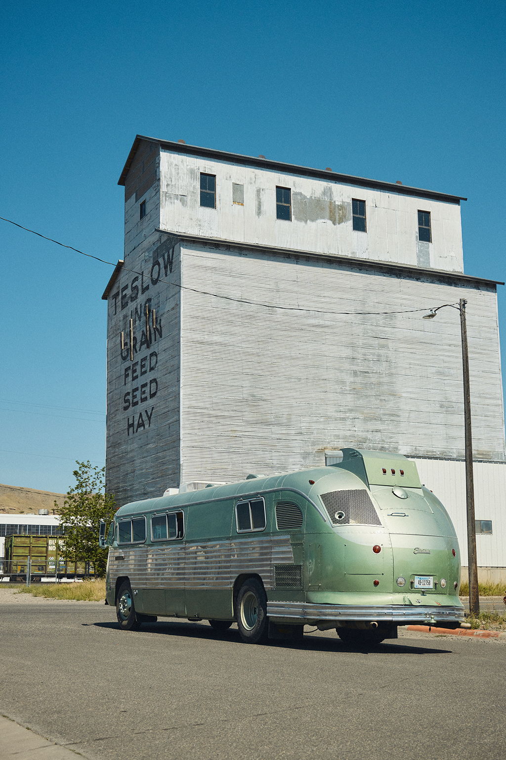 A vintage bus in Livingston, Montana