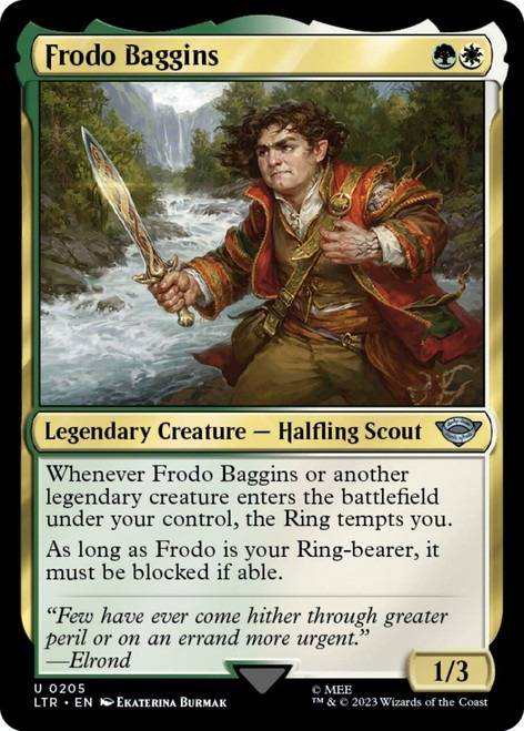 Frodo Baggins Magic card, a legendary Halfling Scout