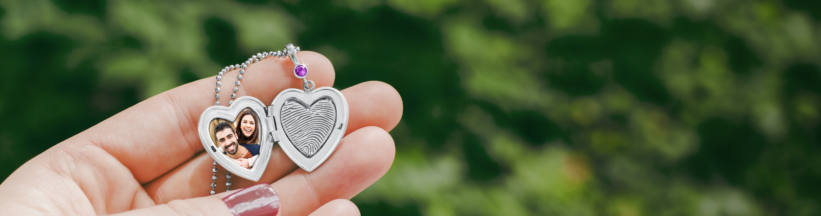sterling silver fingerprint heart locket