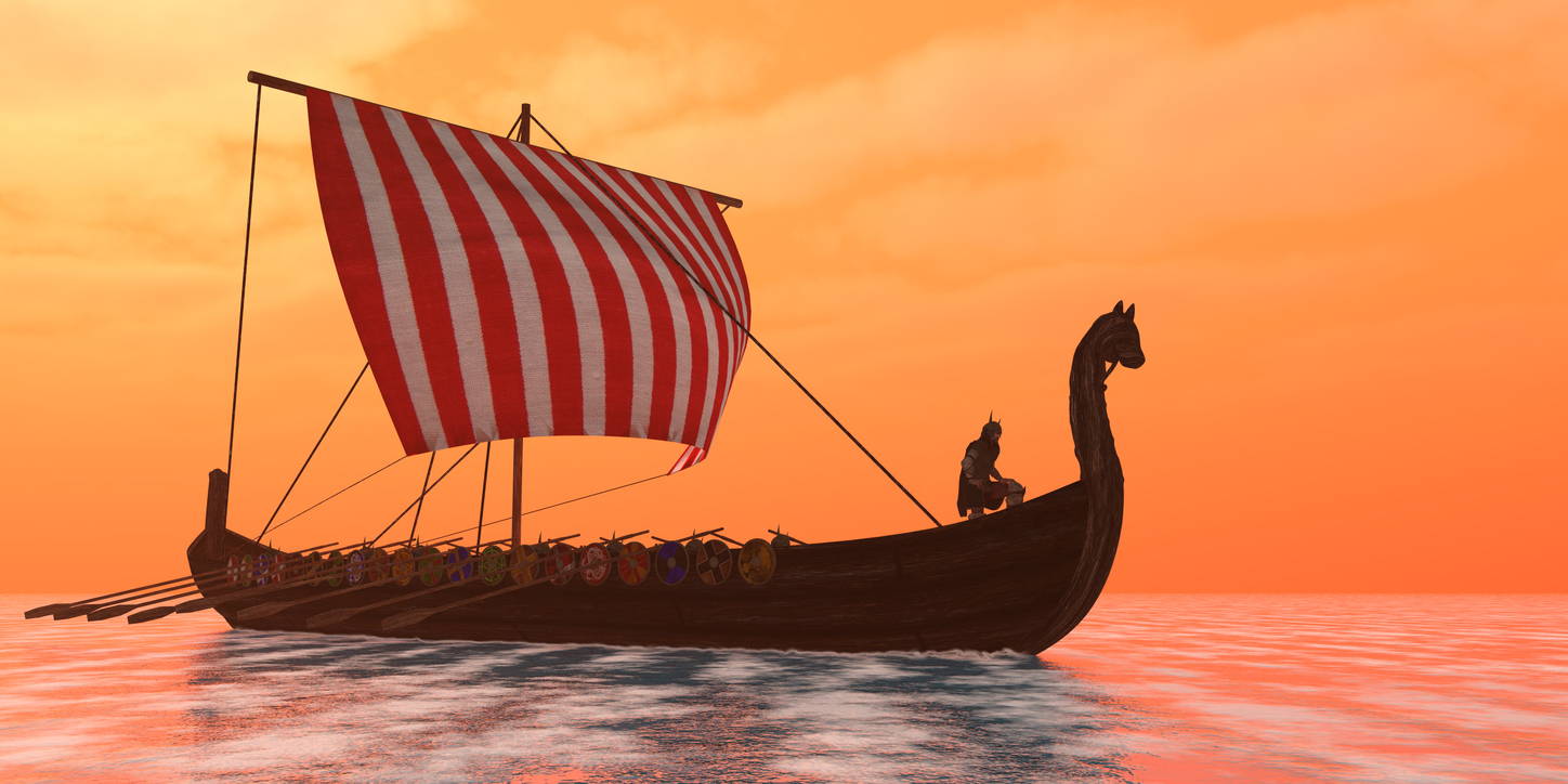 A Viking longboat