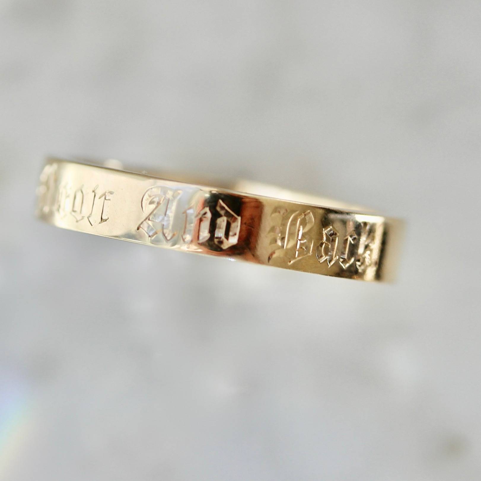 To The Moon and Back Engraved Gold Band
