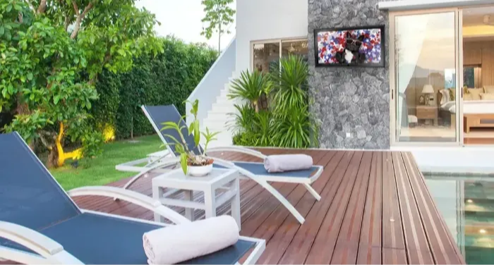 Best Outdoor TV Solution by Pool in Backyard