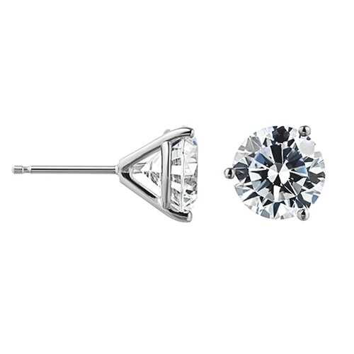 round cut lab grown diamond martini stud earrings shown gifted for valentines day