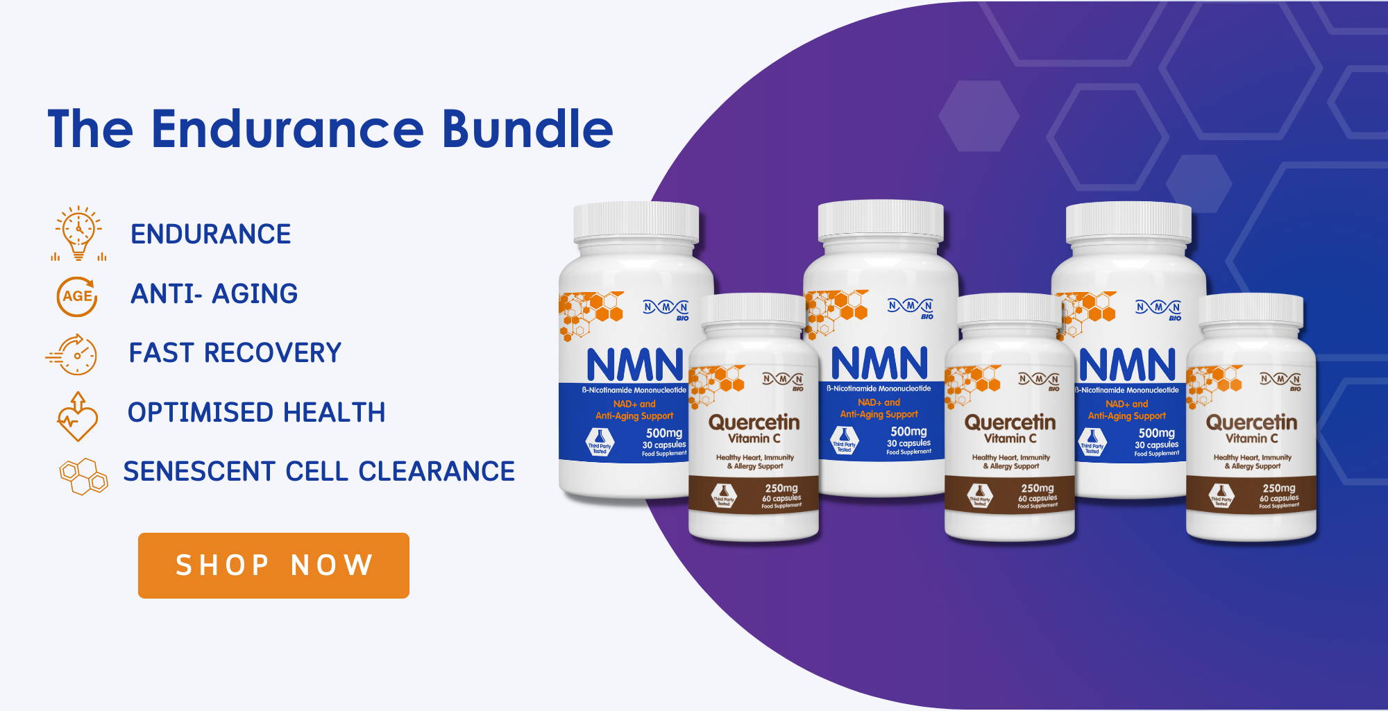 Endurance Bundle NMN Quercetin W Vit C NMNBIO