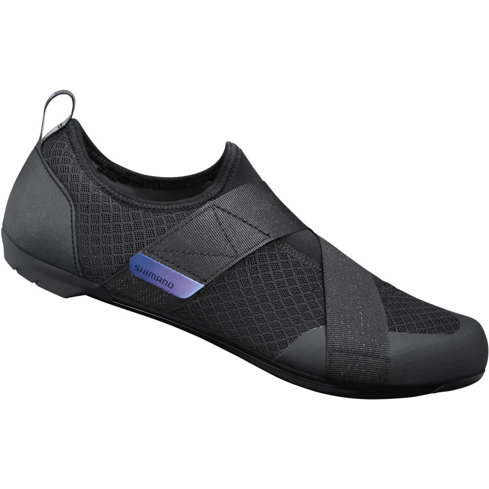Shimano Fahrradschuh SH-IC100, schwarz, Damen in seitlicher Ansicht.