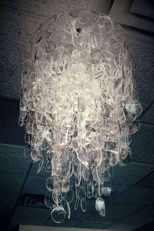 Crystal Chandelier made from old Prescription Glasses at Southern Tier Optometry