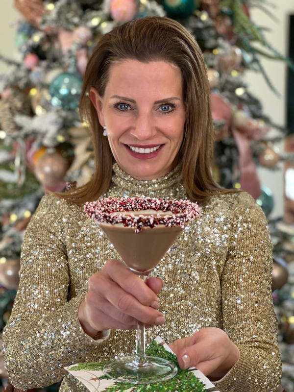 Tiffany Blackmon holding chocolate martini