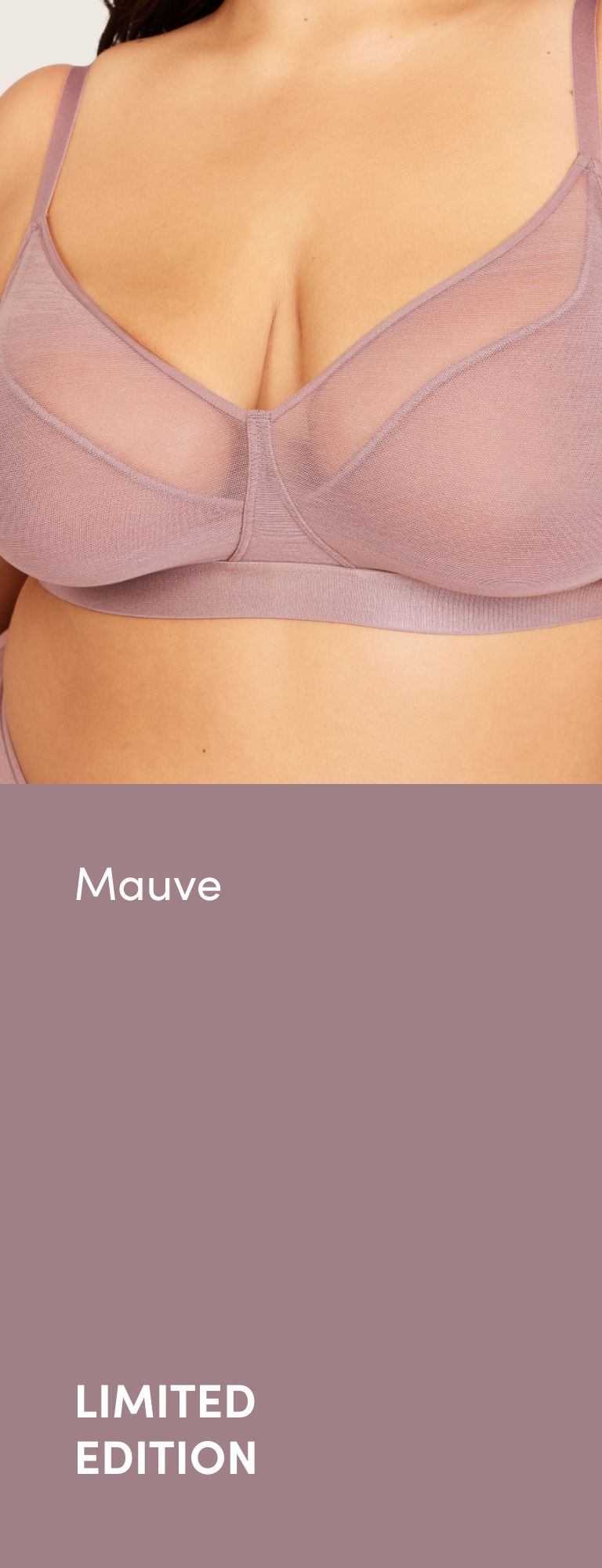 Mauve bra in limited edition design.