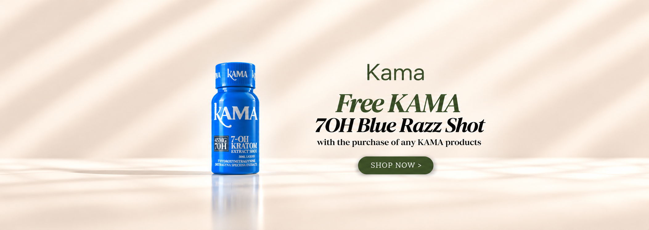 Kama Free KAMA 750ML Blue Razz Shot bottle on a light background.