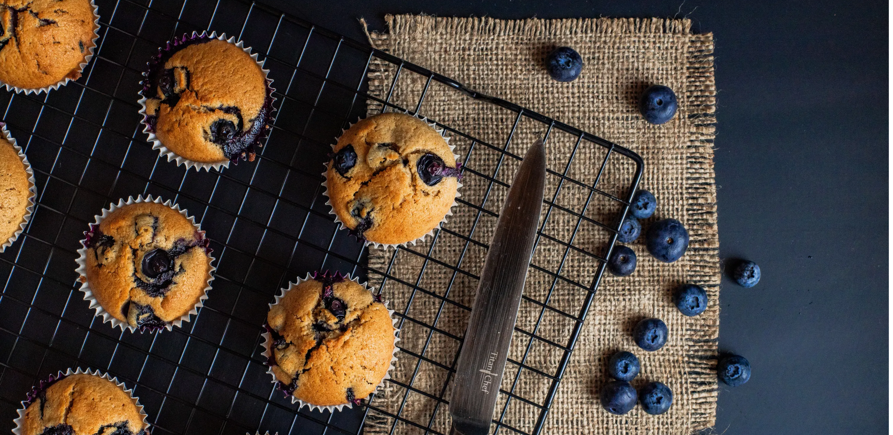 Blueberry, lemon and olive oil muffins