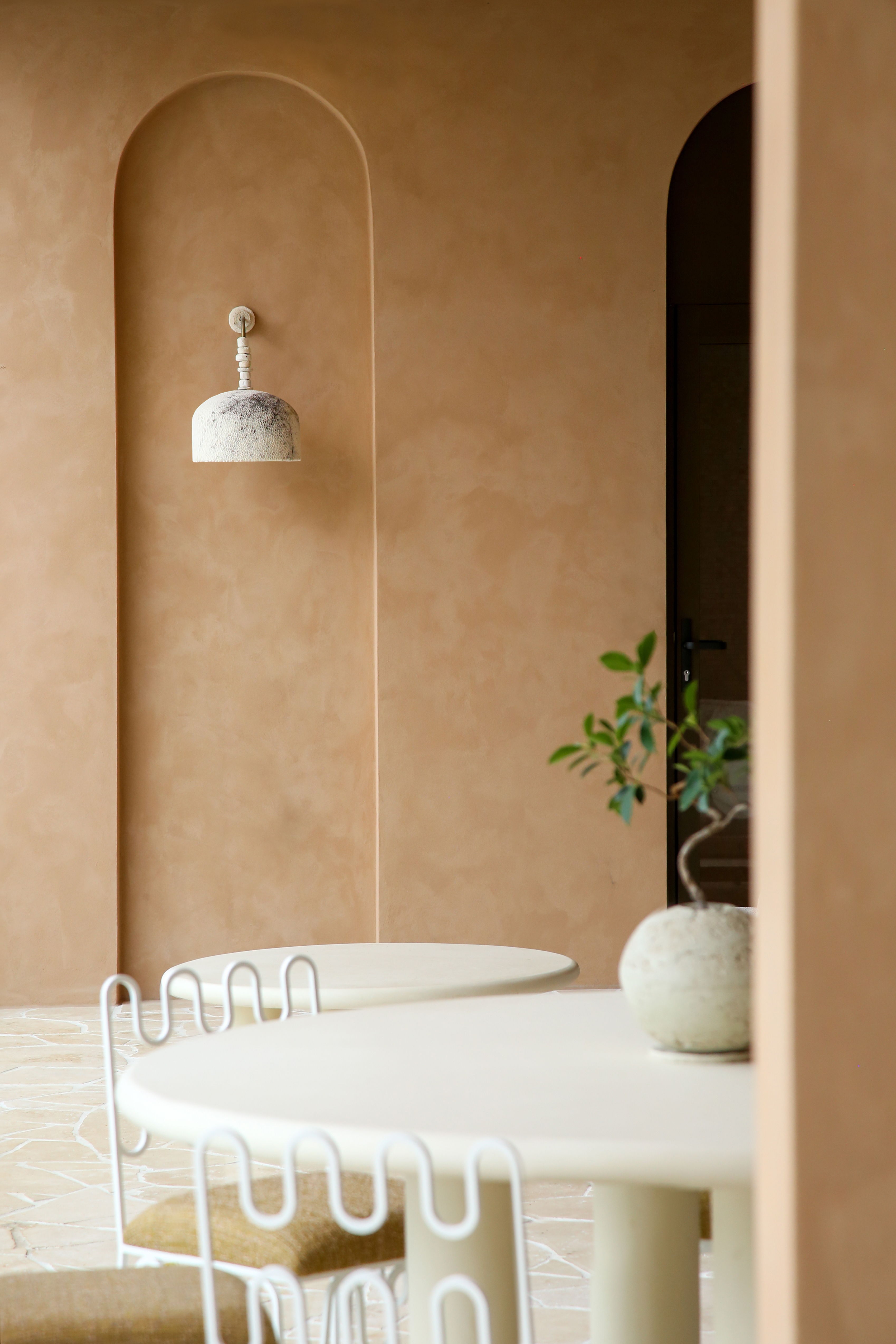 Fossil Coral Arc Dome Wall Light