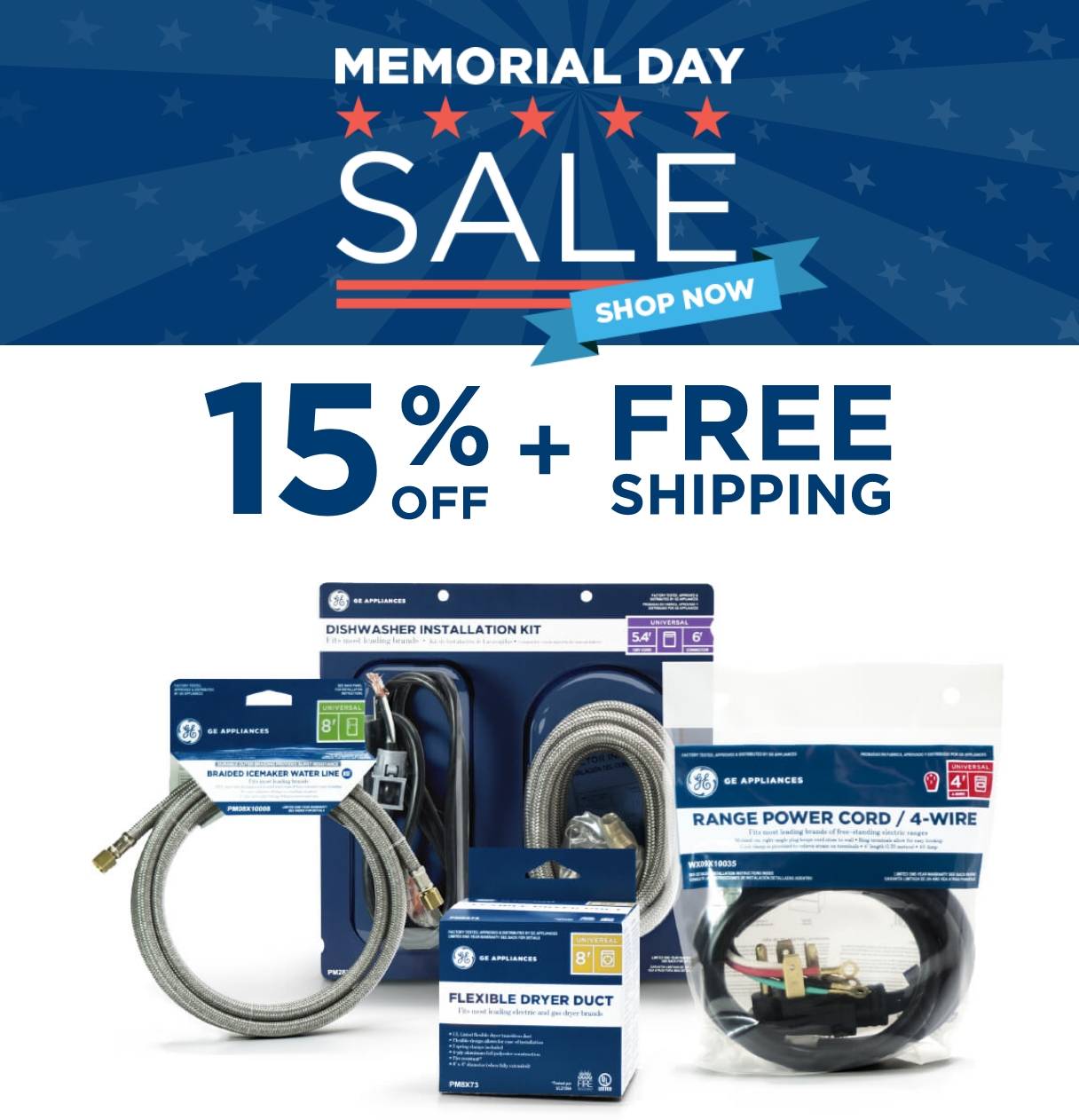 GE Appliances Parts and Accessories Memorial Day Sale