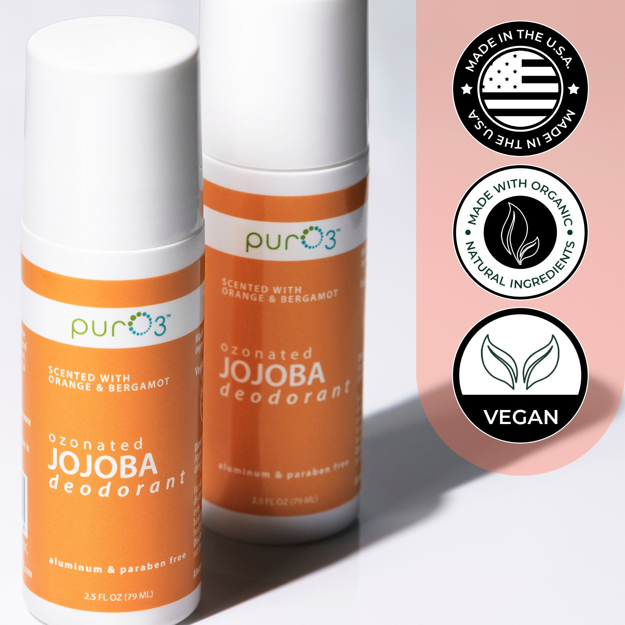 Ozone-Infused Jojoba Oil Roll On Deodorant - Orange & Bergamot – PurO3